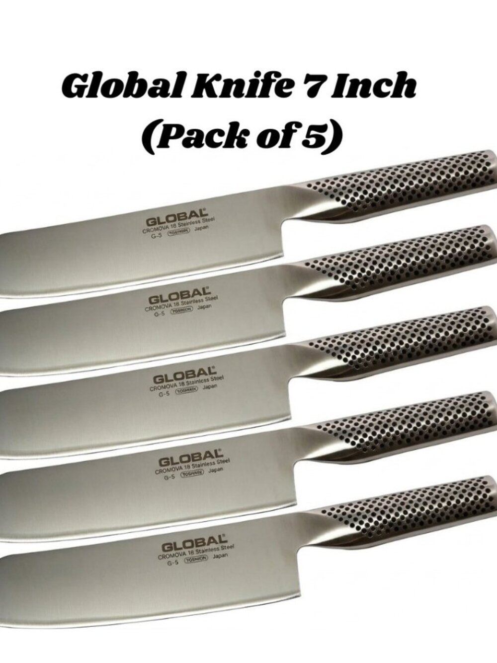 Global G5 7" Vegetable Knife Cromova 18 Stainless Steel (Pack of 5)